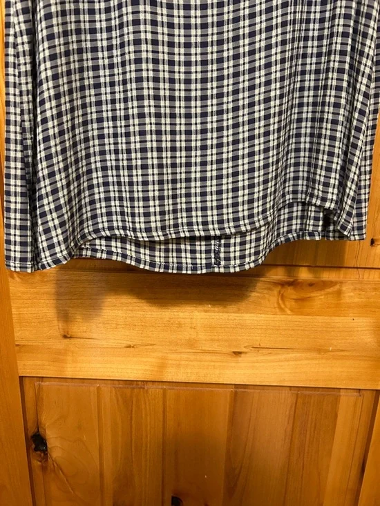 American Eagle Outfitters Navy and White Plaid Mini Dress Vintage Size 10 - Picture 9 of 9